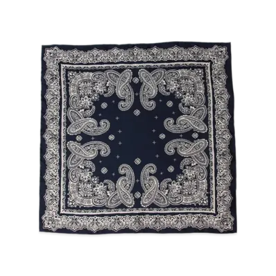 BEAMS Pocket Chief Silk Bandana "Navy"