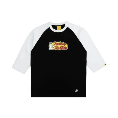 FR2 Rabbits Oval Logo Raglan-Sleeve T-Shirt "Black/White"