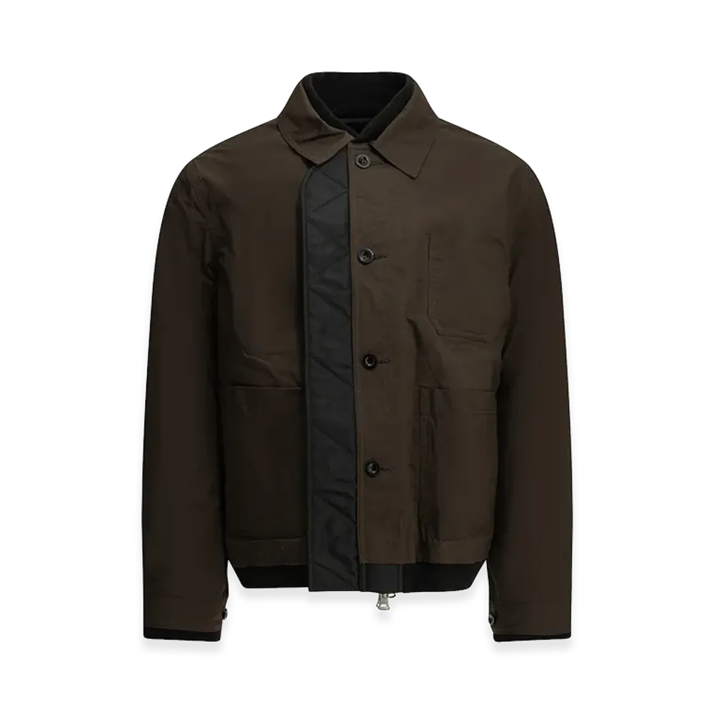 sacai Nylon Twill x Ripstop Reversible Quilted Jacket "Brown/Black"