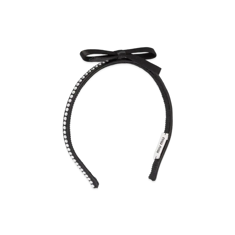 MIU MIU Silk Satin Headband "Black"