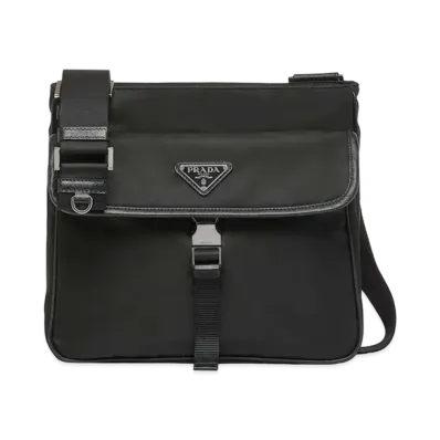 PRADA Re-Nylon And Saffiano Leather Shoulder Bag "Black"