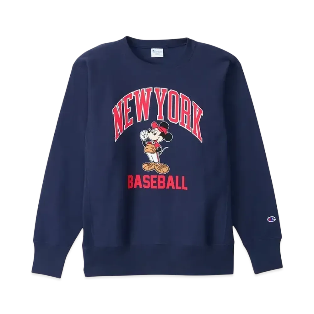 Champion x Disney Reverse Weave Crew Neck Sweatshirt "Dark Navy"