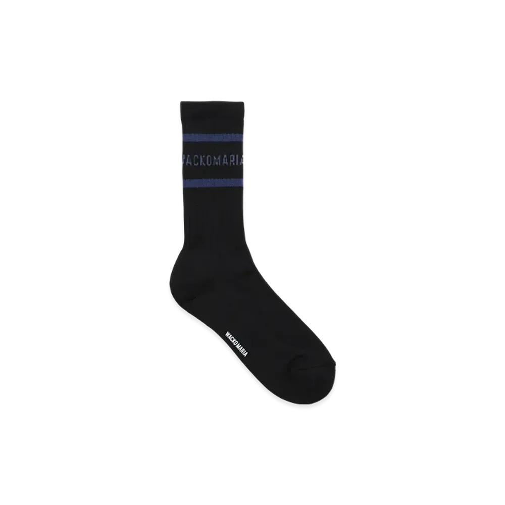 WACKO MARIA Sports Socks "Black/Navy"