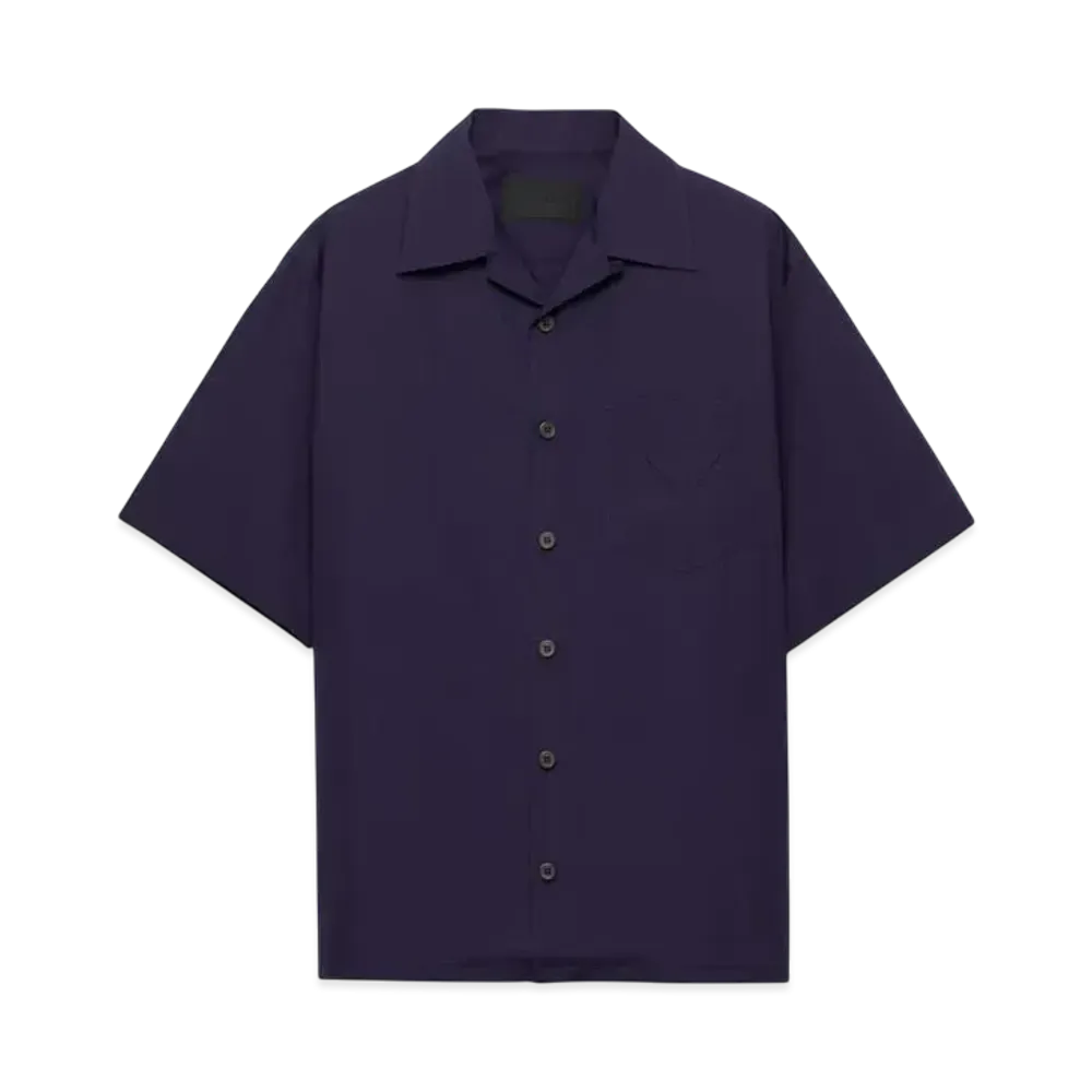 PRADA Men's Cotton Bowling Shirt "Navy"