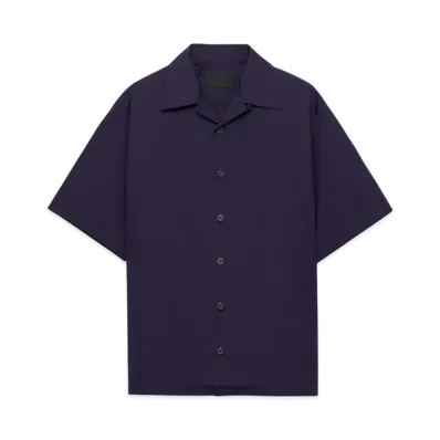 PRADA Men's Cotton Bowling Shirt "Navy"
