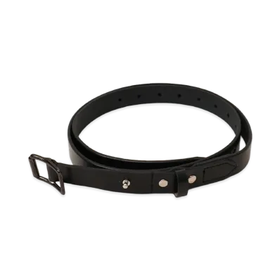 ANCELLM Button Stud Leather Belt "Black"