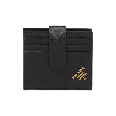 PRADA Saffiano Leather Card Holder "Black"