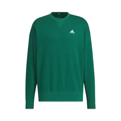 adidas Essentials Plus Loose Fit Small Logo French Terry Sweatshirt "Collegiate Green"