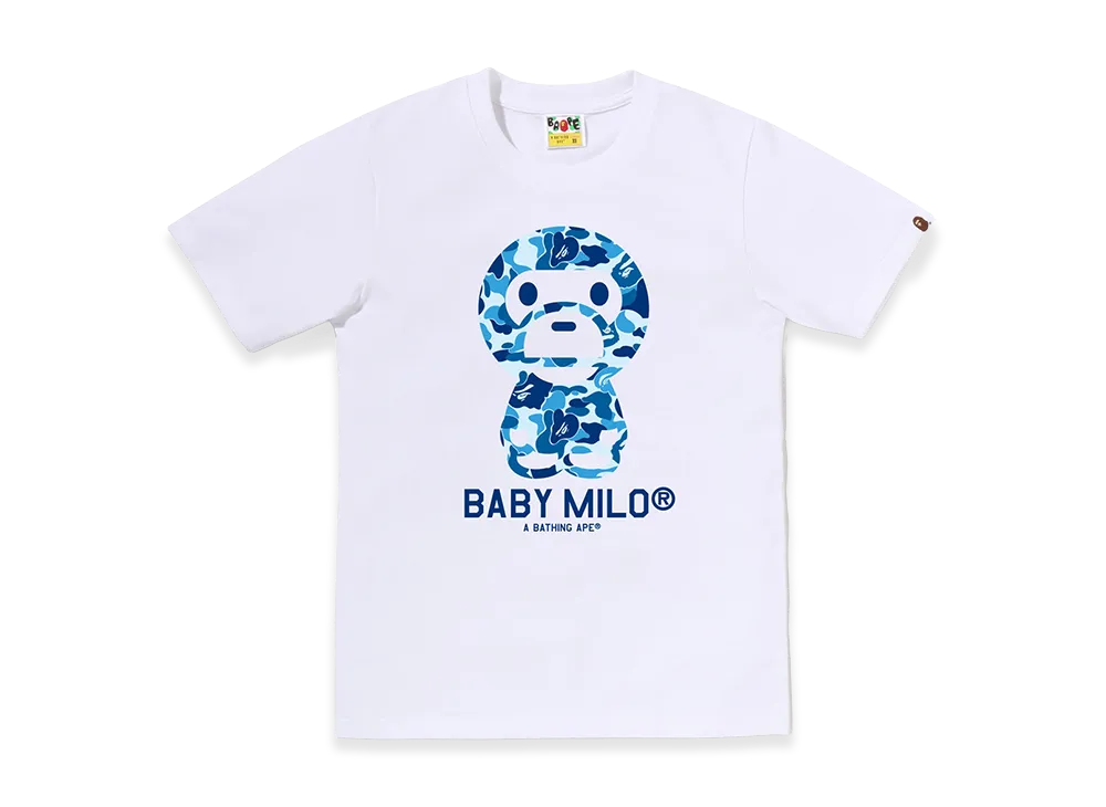 A BATHING APE Women's ABC Camo Baby Milo Tee "White/Blue"