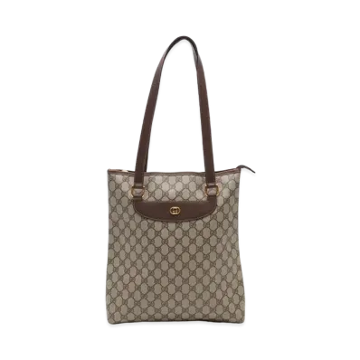 GUCCI Old Gucci GG Plus Sherry Line Tote Bag "Brown"