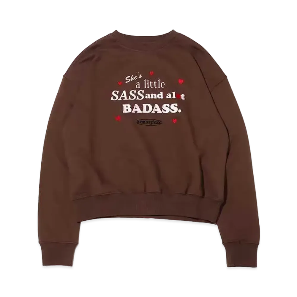 atmos pink Message Logo Embroidery Pullover "Brown"