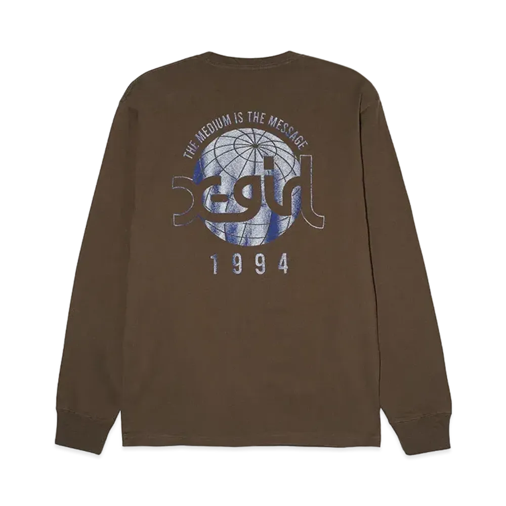 X-Girl Globe Mills Logo L/S Tee "Brown"