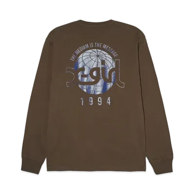 X-Girl Globe Mills Logo L/S Tee "Brown"