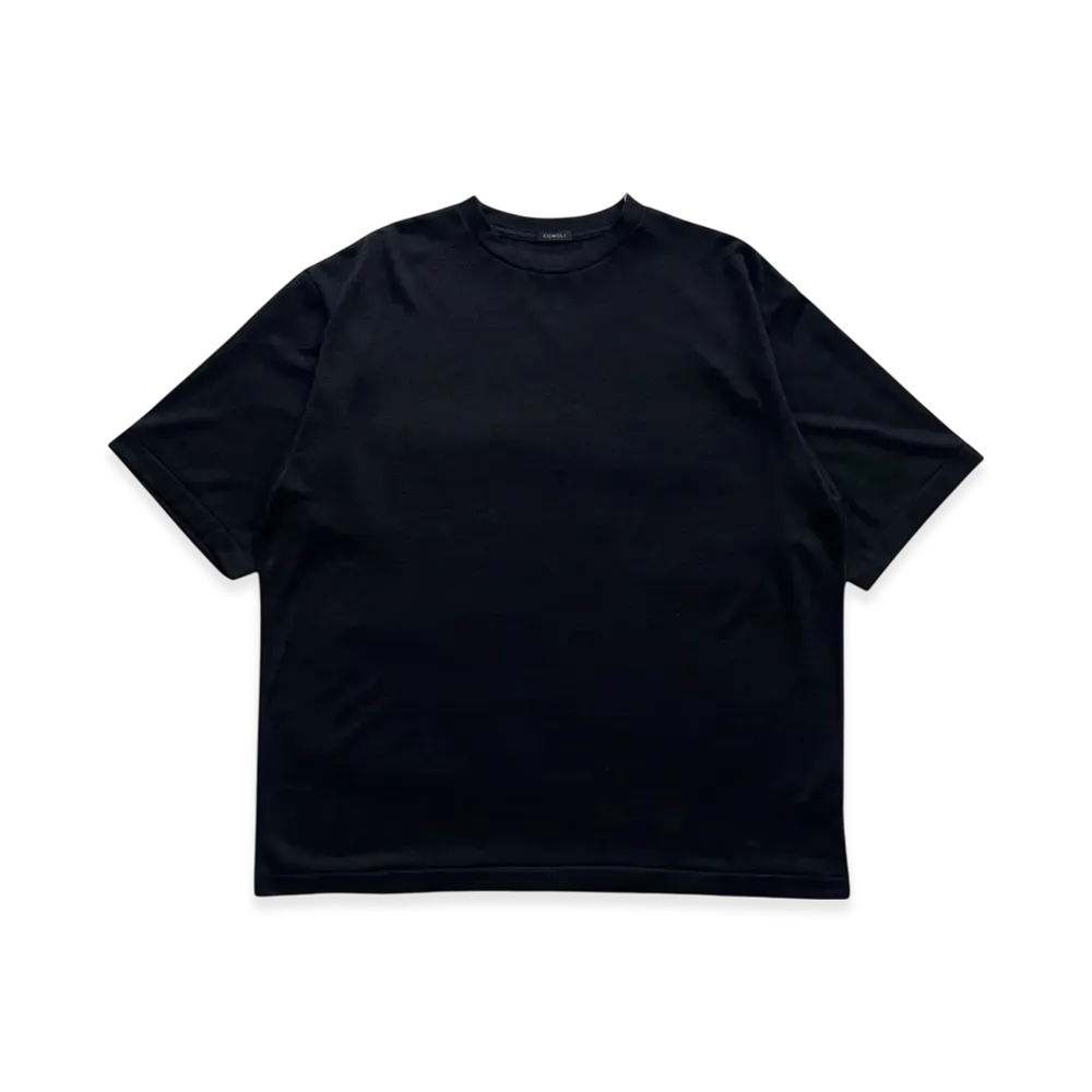 COMOLI Wool Mesh Short Sleeve T-Shirt "Charcoal"
