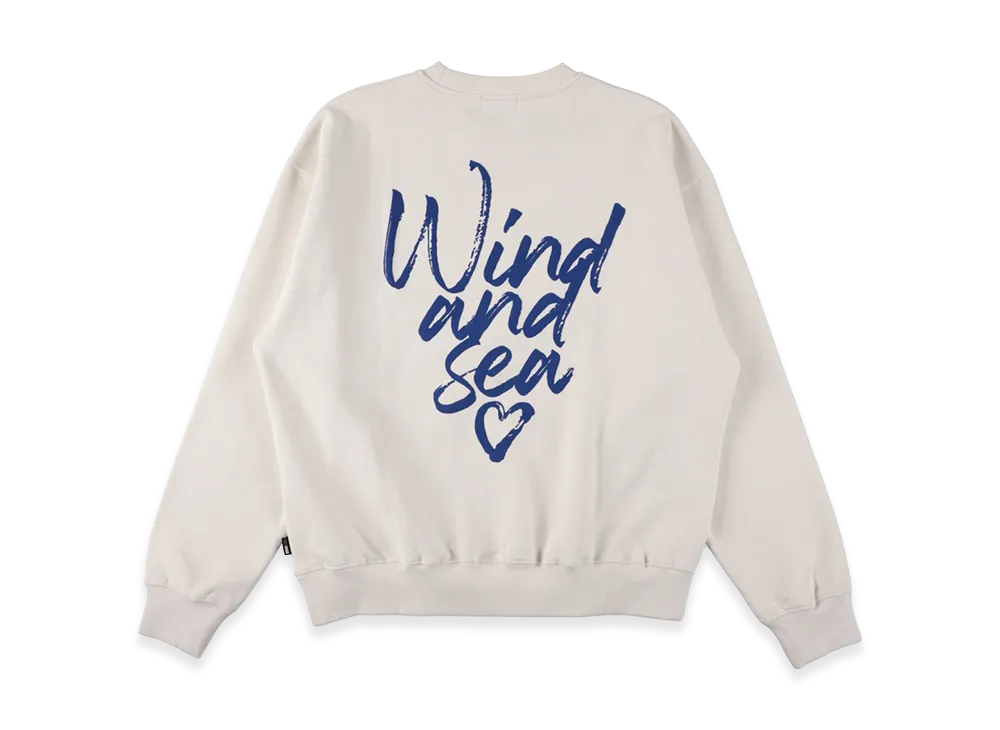 WIND AND SEA Heart Logo Sweatshirt "White"