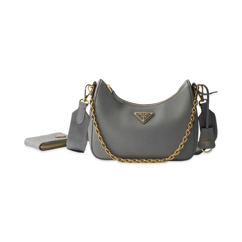 PRADA Re-Edition 2005 Saffiano Leather Bag "Cloudy Grey"