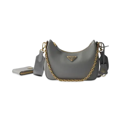 PRADA Re-Edition 2005 Saffiano Leather Bag "Cloudy Grey"