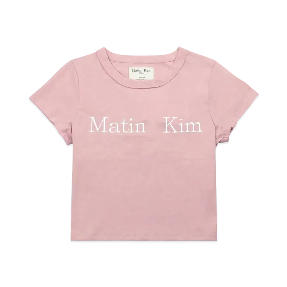 Matin Kim Logo Crop Top Tee "Pink"