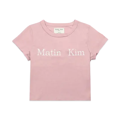Matin Kim Logo Crop Top Tee "Pink"