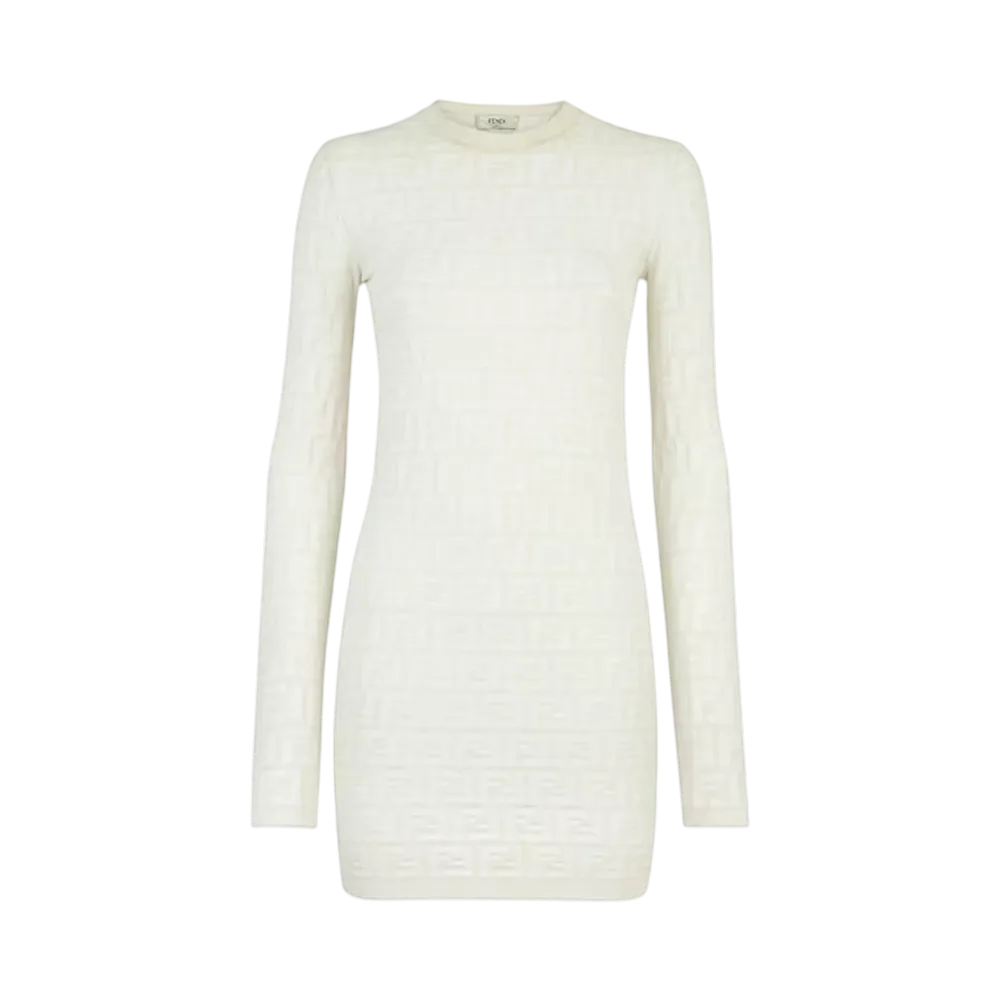 FENDI Women's FF Viscose Dress "White"
