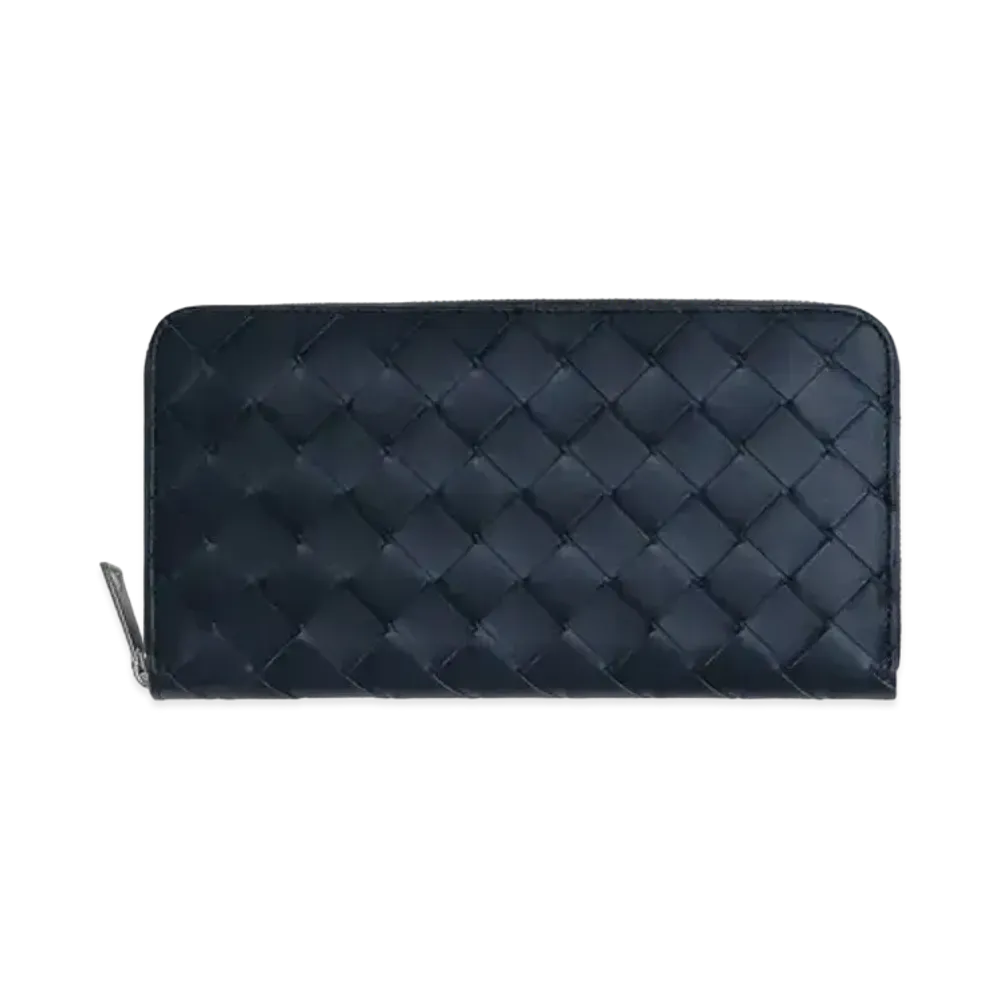 Bottega Veneta Intrecciato Calfskin Zip Around Wallet "Space/Pollen"