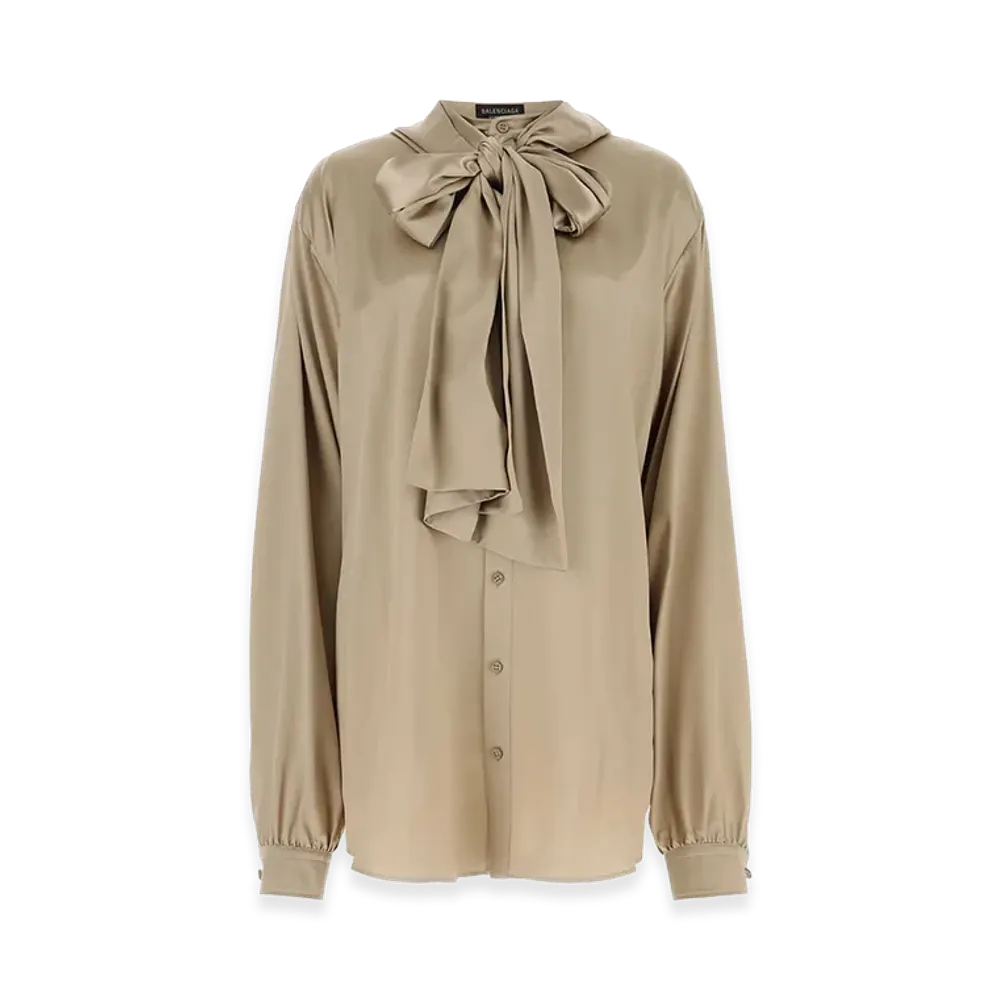 BALENCIAGA Women's Satin Oversize Shirt "Beige"