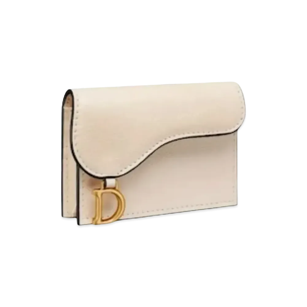 Dior Saddle Flip Card Holder "Ivory"