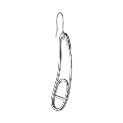 Hermes Chaine D'ancre Punk Left Mono Earring Medium Model "Silver"