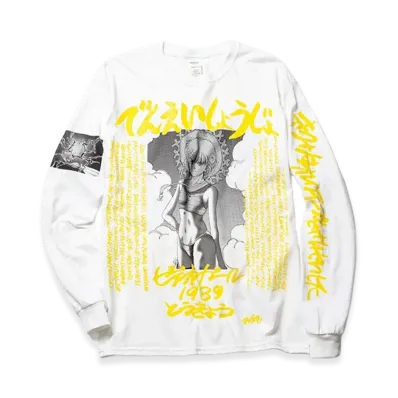 F-LAGSTUF-F x VIDEO GIRL "1989" L/S Tee "White/Yellow"