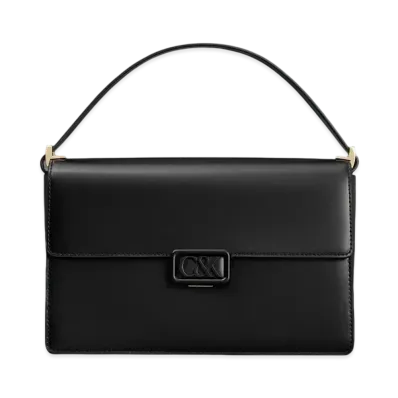 CHARLES & KEITH L'INITIAL Leather Shoulder Bag "Black"