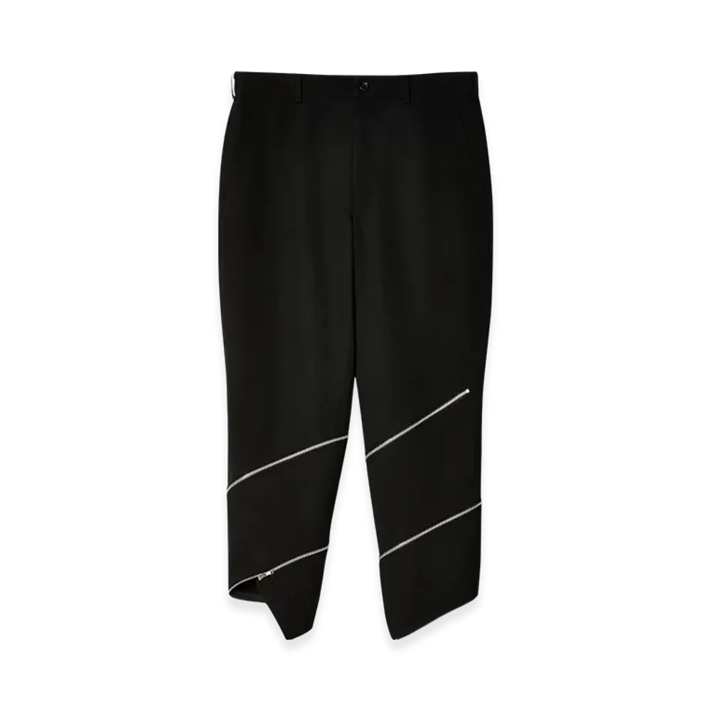 BLACK COMME des GARCONS Zip Cropped Pants "White"