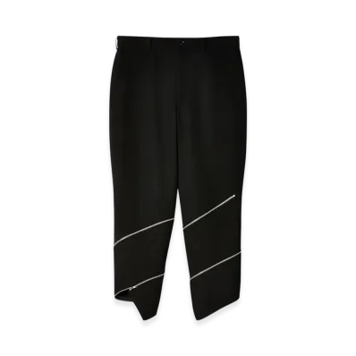 BLACK COMME des GARCONS Zip Cropped Pants "White"