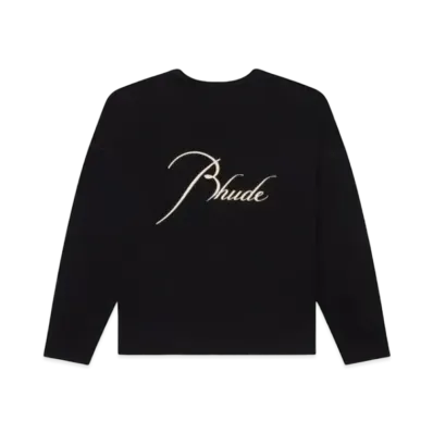 RHUDE LS Reverse Tee "Black White"