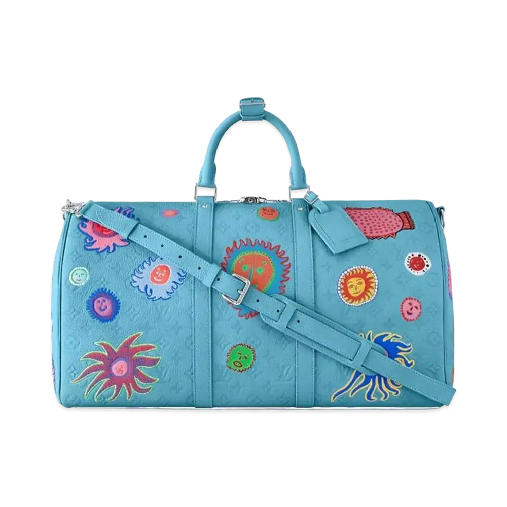 Louis Vuitton x Yayoi Kusama Keepall 50 Taurillon Monogram Leather My Eternal Soul "Bleu"