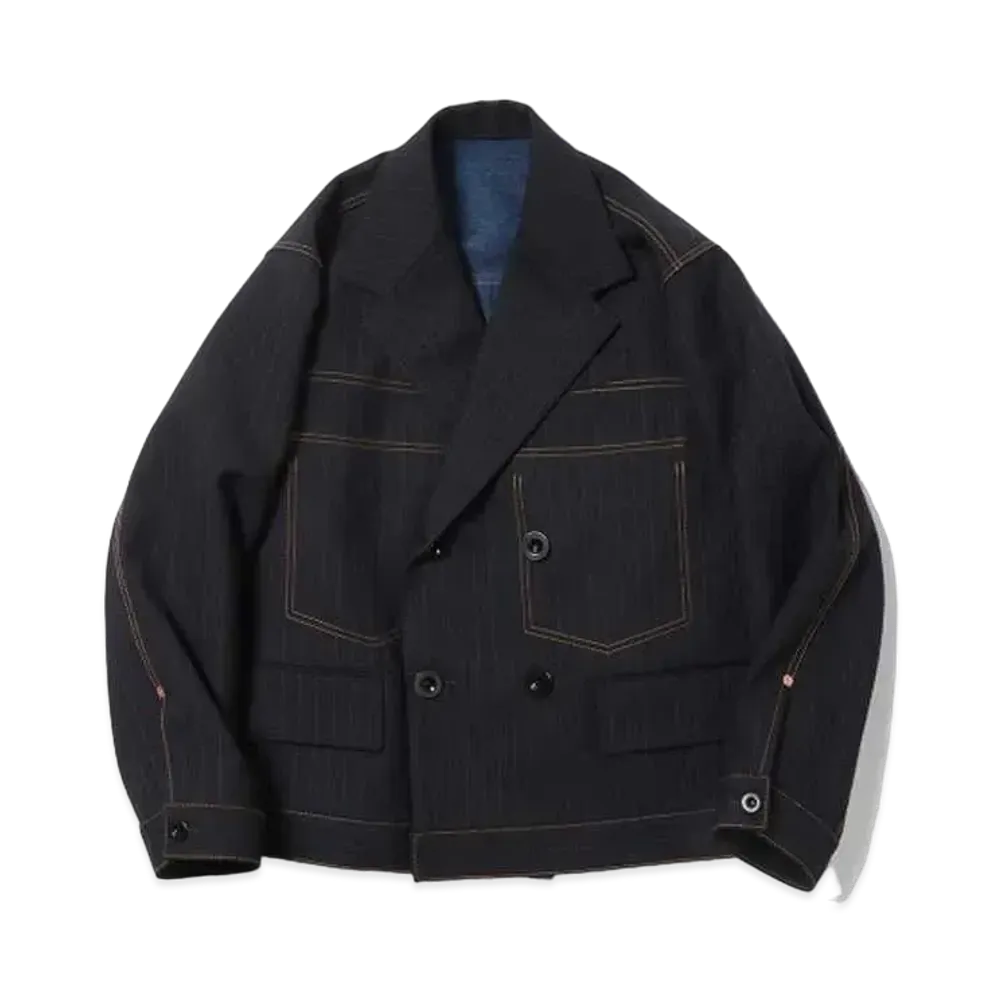 sacai Chalk Stripe Bonding Jacket "Navy"