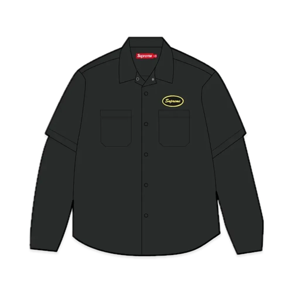Supreme Thermal Sleeve Work Shirt "Black"