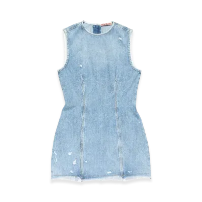 Acne Studios Rhinestone Mini Dress "Light Blue"