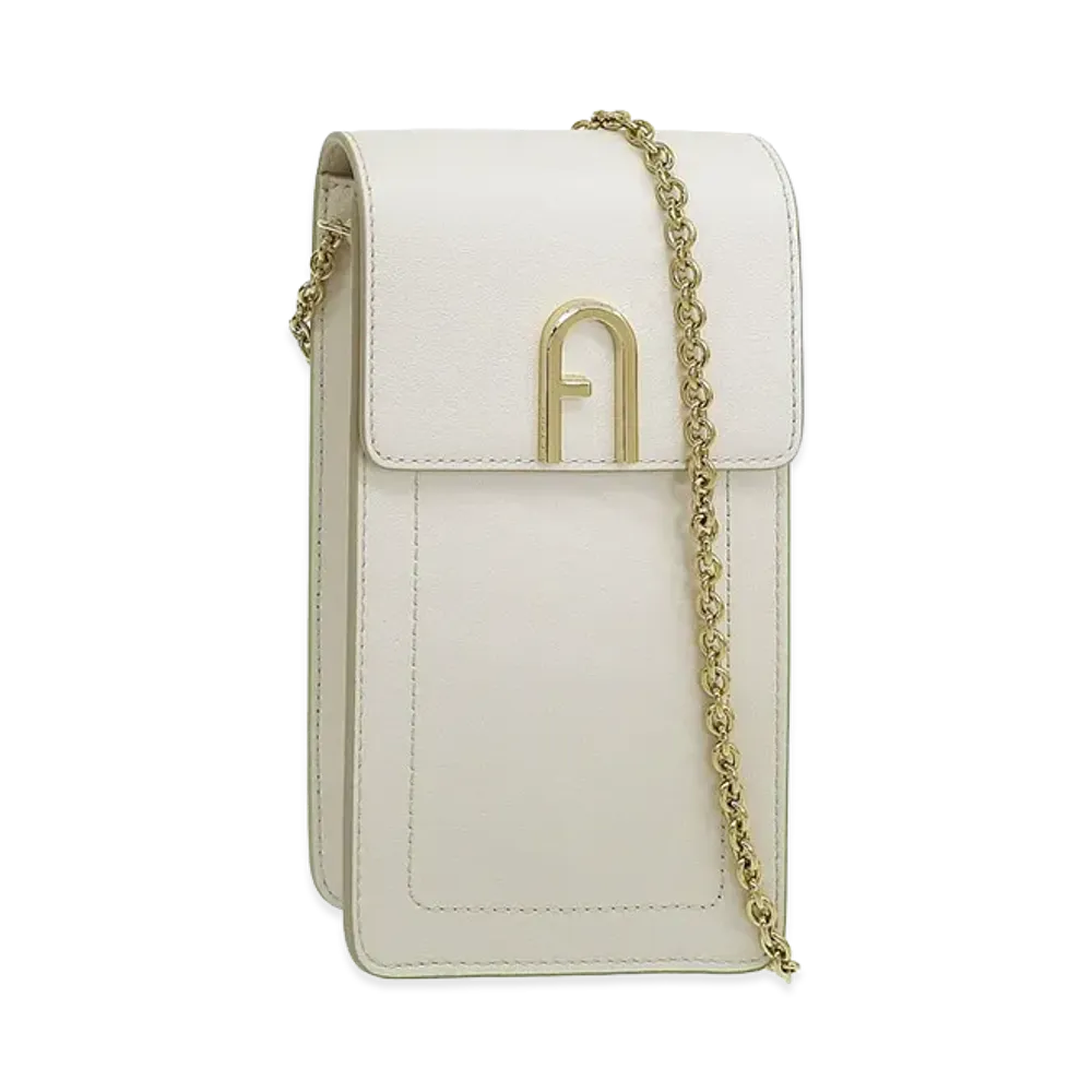 FURLA Flow Vertical Crossbody "White"
