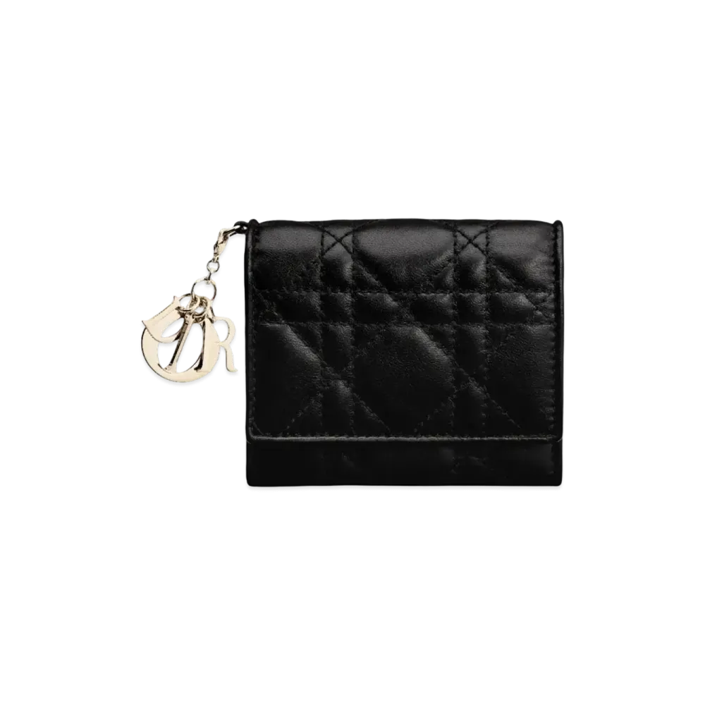 Dior Lady Dior Lotus Wallet "Black"