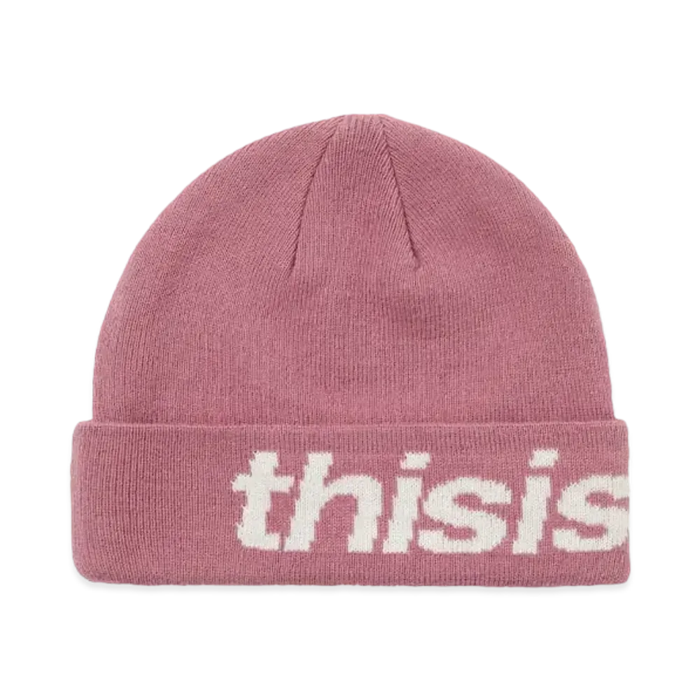 thisisneverthat HSP-Logo Big Cuff Beanie "Dusty Pink"