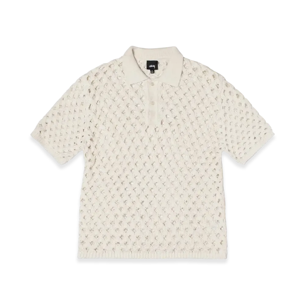 Stussy Big Mesh Polo Sweater "Ivory"