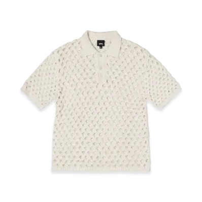 Stussy Big Mesh Polo Sweater "Ivory"