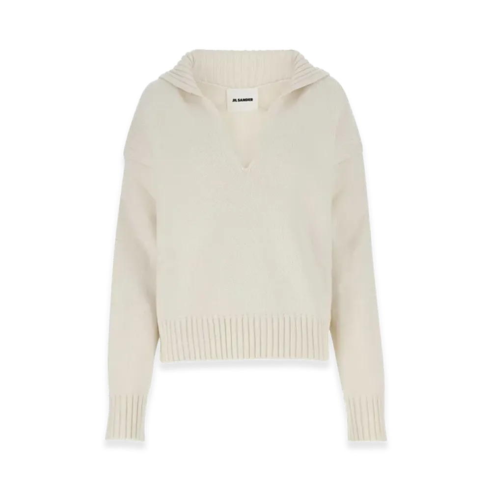 Jil Sander Women's Cashmere Blend Oversize Sweater "Ivory"