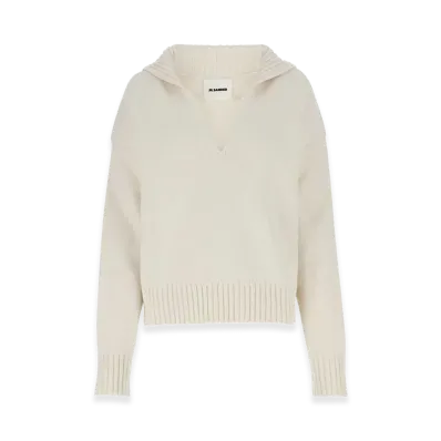 Jil Sander Women's Cashmere Blend Oversize Sweater "Ivory"