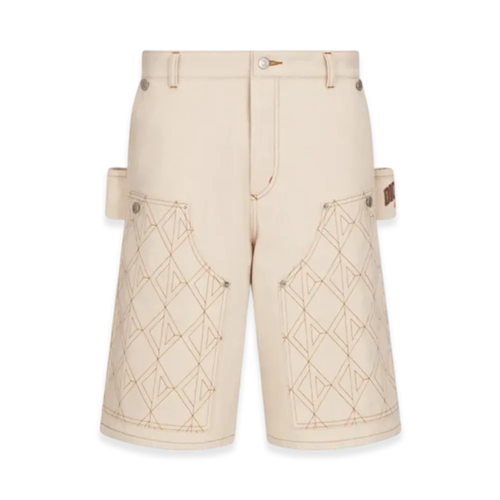 Dior x Denim Tears Dior Tears Carpenter Bermuda Shorts Cotton Denim "White"