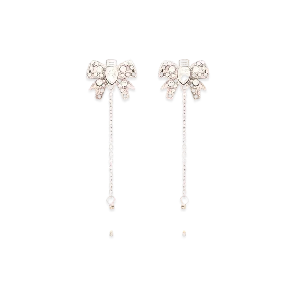 MIU MIU Micro Ribbon Jewel Pierce "Cream White/Crystal"