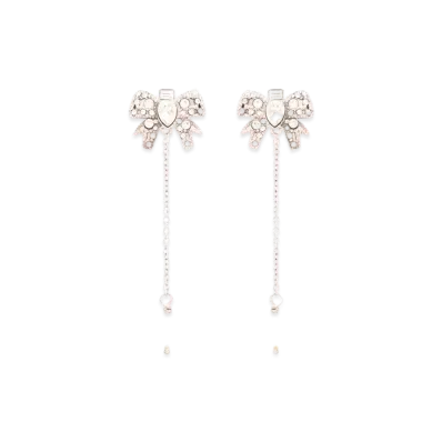 MIU MIU Micro Ribbon Jewel Pierce "Cream White/Crystal"