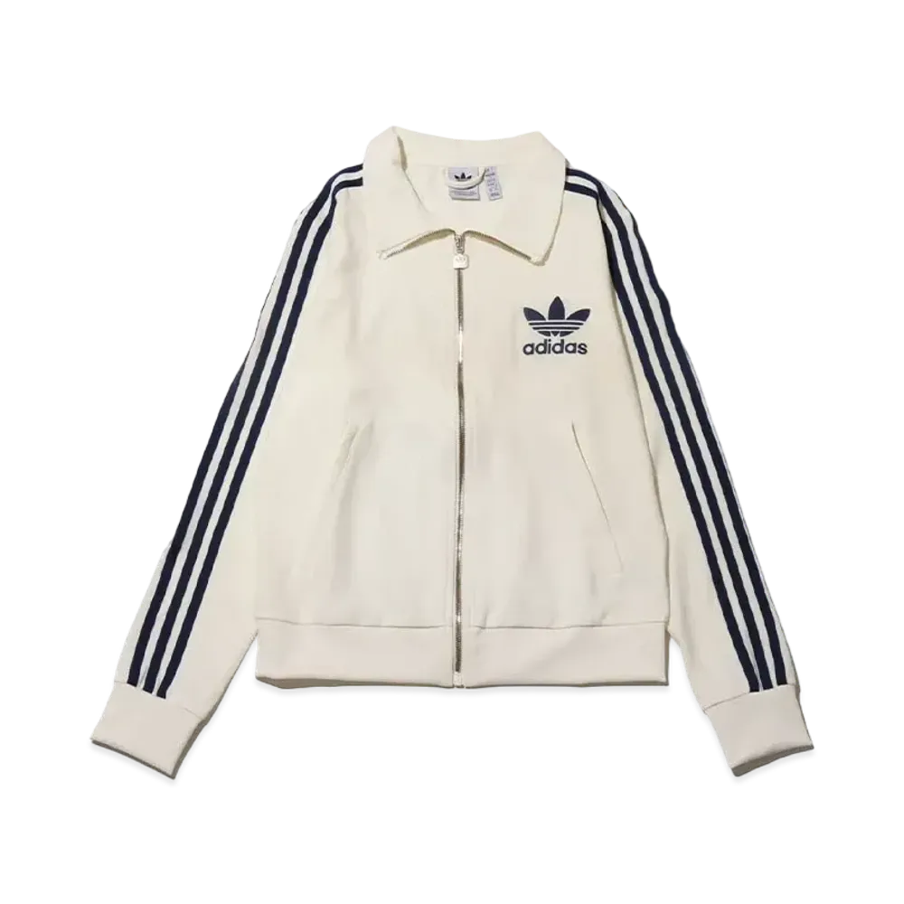 adidas Premium Originals Crepe Track Top "Off White/Dark Blue"