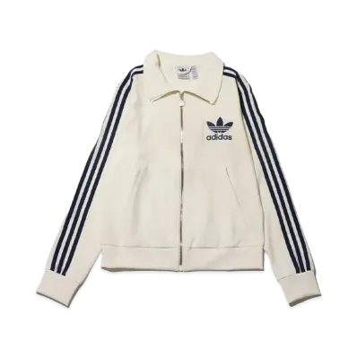 adidas Premium Originals Crepe Track Top "Off White/Dark Blue"