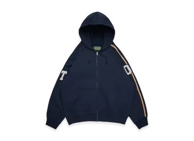 DENIM TEARS DT Chenille Patch Zip Hoodie "Blue"